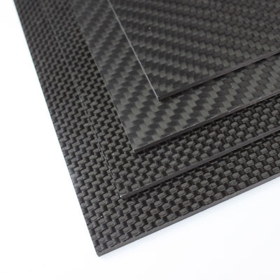 Feuille en fibres de carbone 3K épaisse de 3 mm, brillante de 1 4 &quot; et 1,5 &quot;